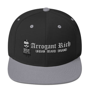 Snap back Hat - Assorted Designs - Black/ Silver - Arrogant 
