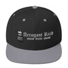 Snap back Hat - Assorted Designs - Black/ Silver - Arrogant 