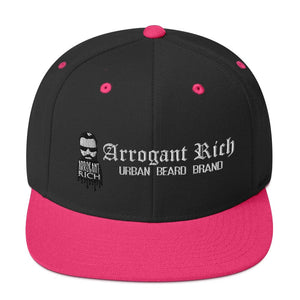 Snap back Hat - Assorted Designs - Black/ Neon Pink - 