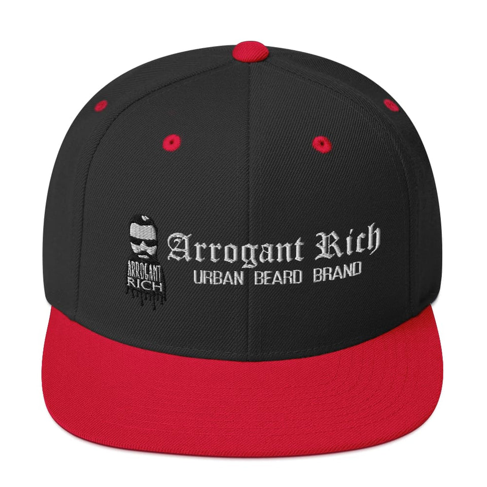 Snap back Hat - Assorted Designs - Black/ Red - Arrogant 