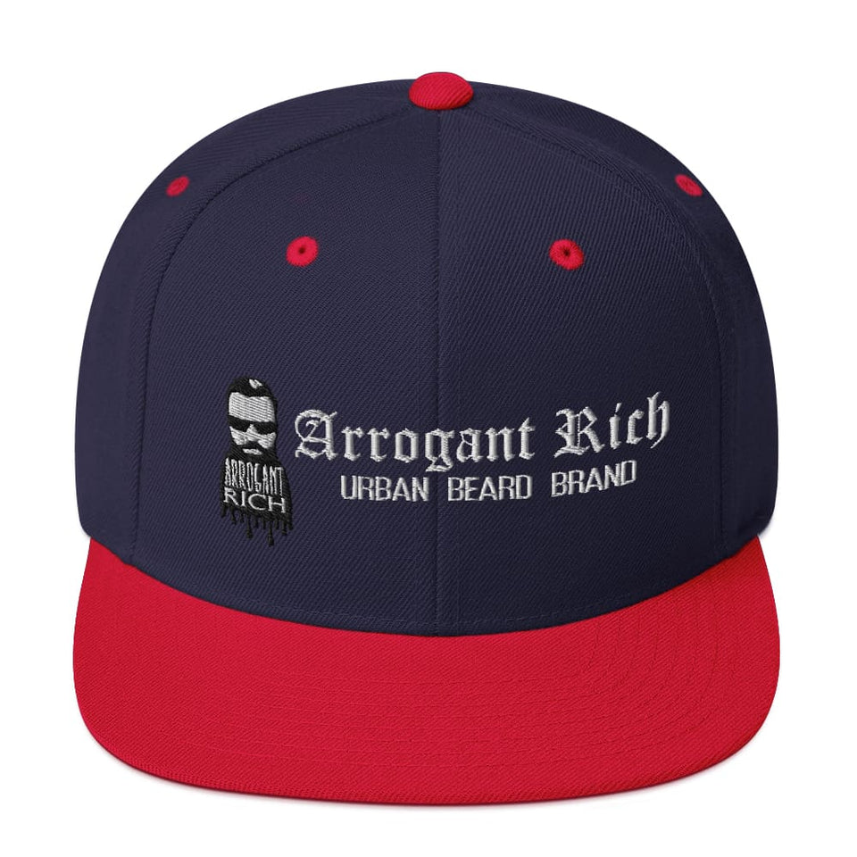 Snap back Hat - Assorted Designs - Navy/ Red - Arrogant Rich